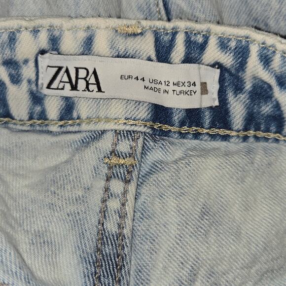 Zara baggy leg high rise distressed jeans sz US 12 UK 44 - Picture 6 of 7